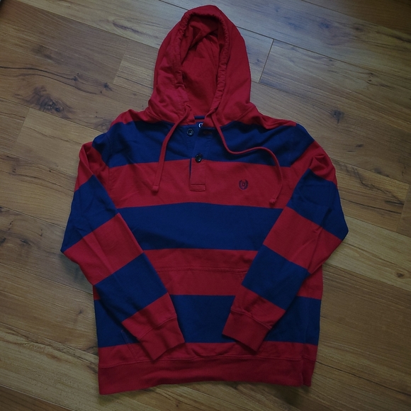 Chaps Striped Hooded Shirt Men's Size Large - Picture 6 of 6